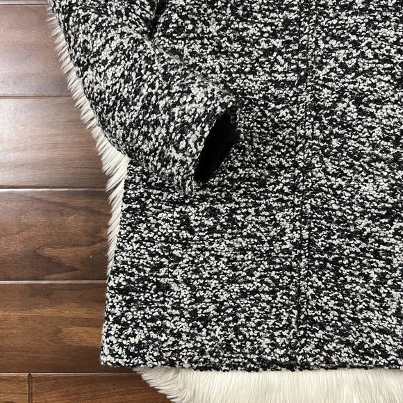 J. Crew‎ Size 00 Black White Speckled Boucle Lodge Coat H2632 - Picture 3 of 13